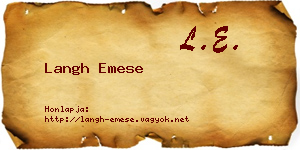 Langh Emese névjegykártya